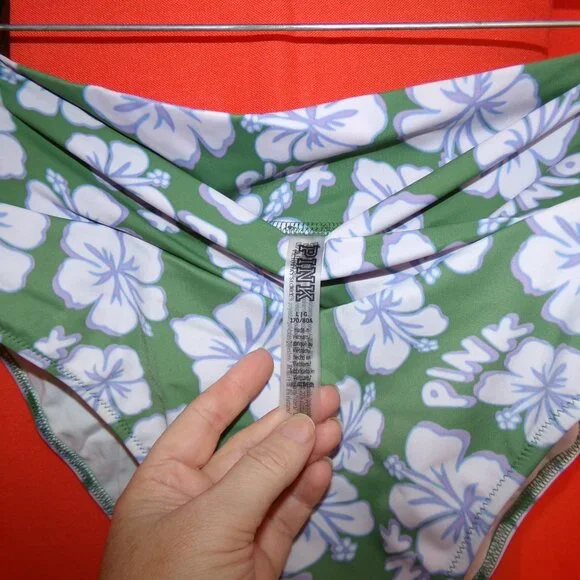 VS Pink Crossover Waist High Rise Bikini Bottom Sz L - Picture 10 of 12